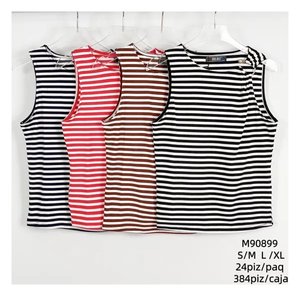 Playera de tirantes a rayas-M90899
