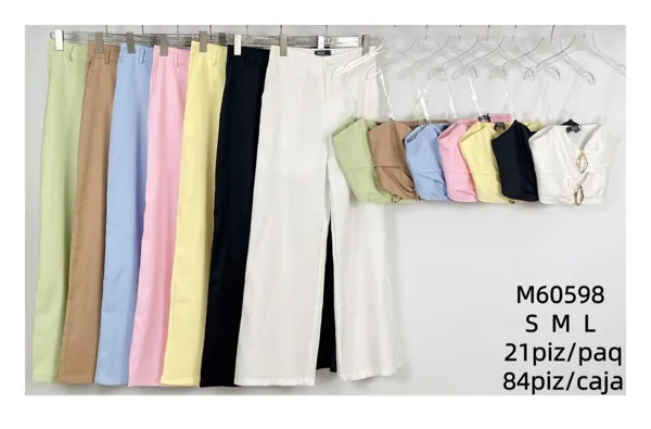 Pantalones de pierna ancha casuales-M60598