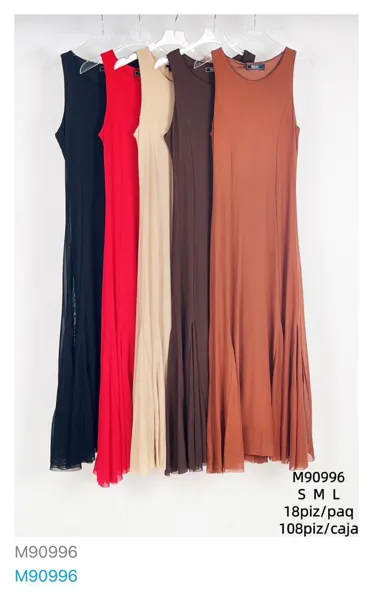 Vestido largo sin mangas-M90996