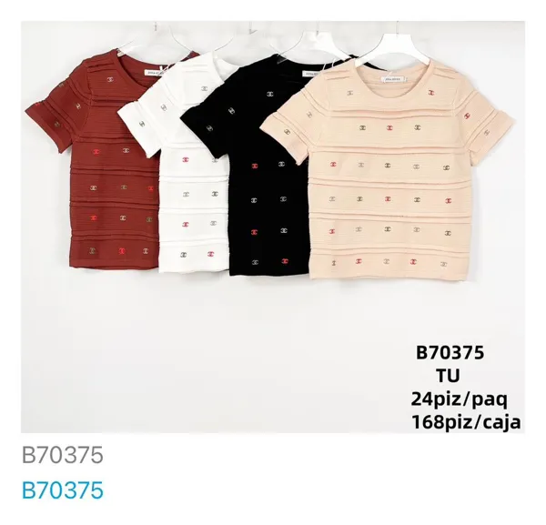 Playera de punto con diseño de logo-B70375