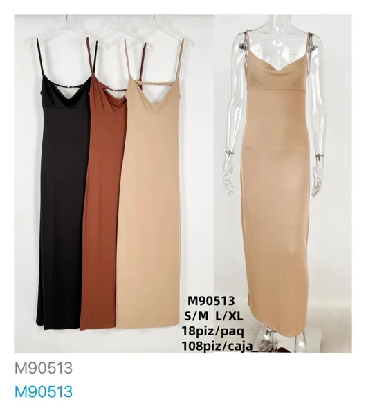 Vestido Largo con Tirantes-M90513