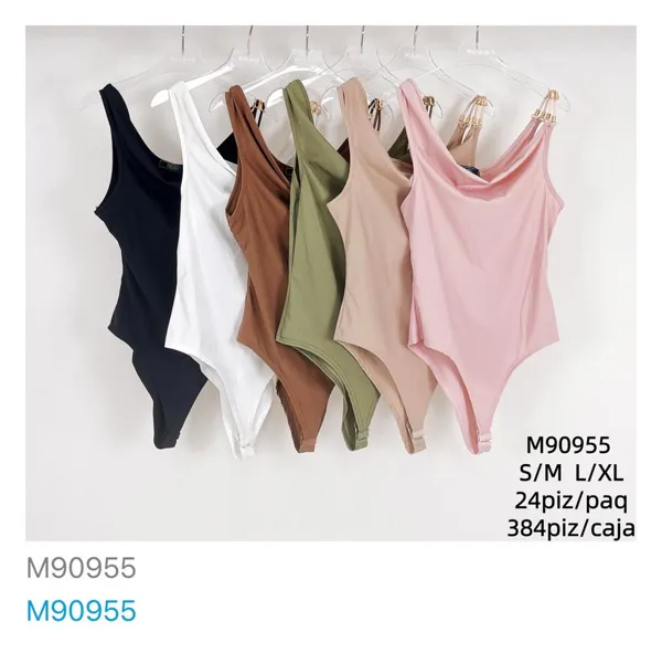Body de mujer con cuello drapeado-M90955