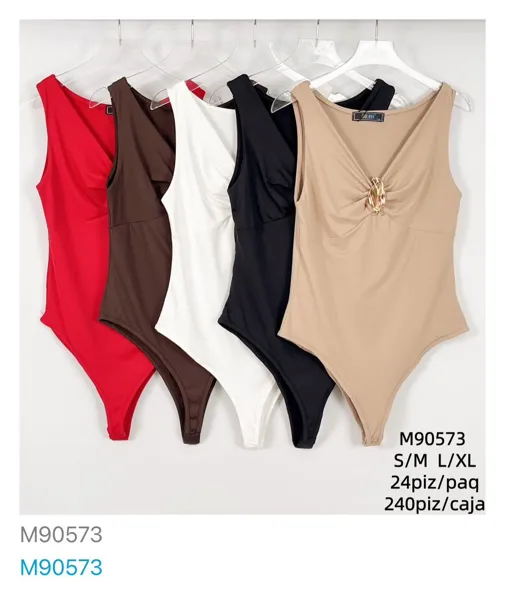 Bodysuit de mujer con escote en V-M90573