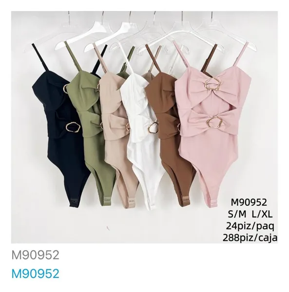 Body con detalle de lazo y hebilla-M90952