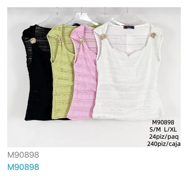 Blusa de tirantes texturizado-M90898