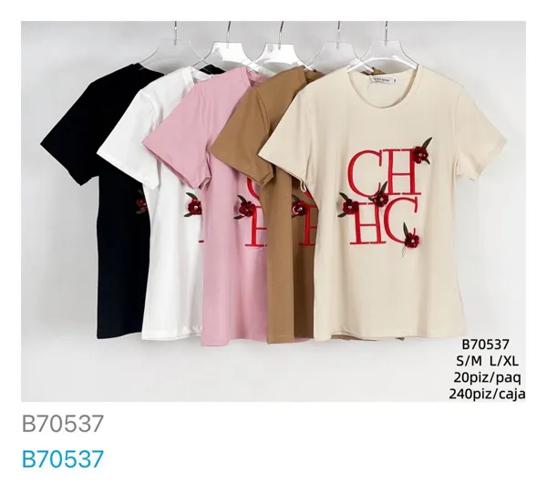 Playera de manga corta con estampado-B70537