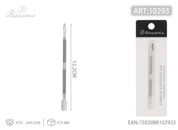 Empujador de uñas de acero de doble cabeza acabado espejo 12.6cm