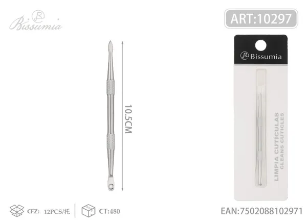 Empujador de uñas de acero de doble cabeza acabado espejo 10.6cm