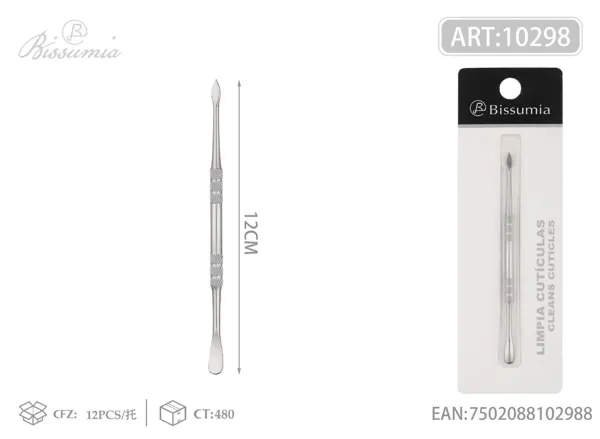 Empujador de uñas de acero de doble cabeza acabado espejo 12.5cm