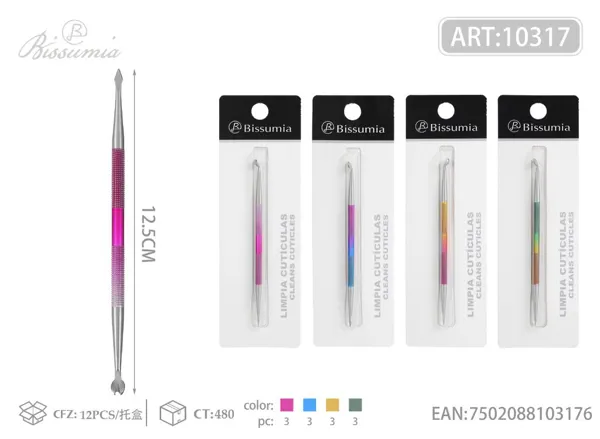 1PCS Doble cabeza para cutículas acabado espejo doble color spray