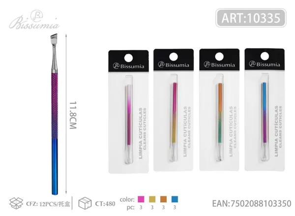 1PCS Profesional para cutículas y removedor de esmalte falso doble color electrochapado