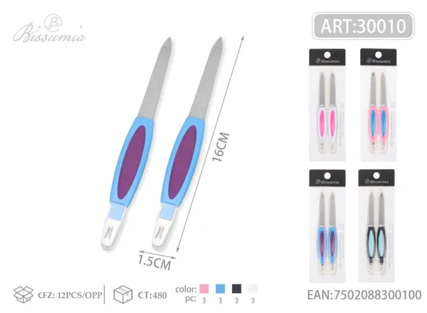 Lima doble + tenacilla 16cm 2pc