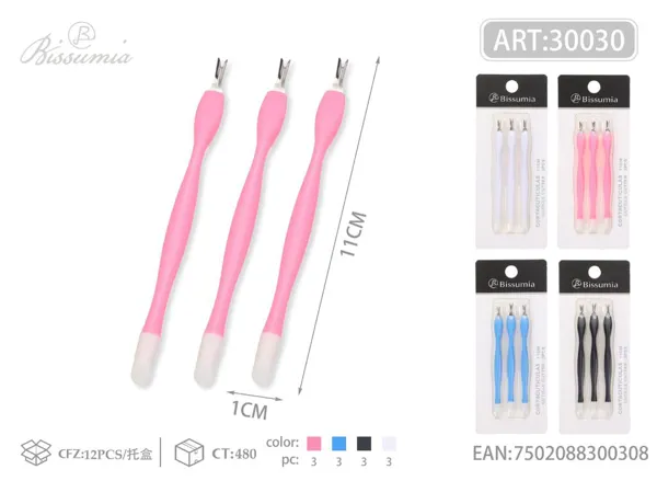 Tenacilla para cutículas 11cm 3pc