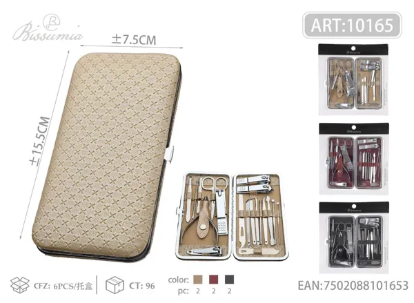 Caja con set de 19 piezas de cortaúñas
