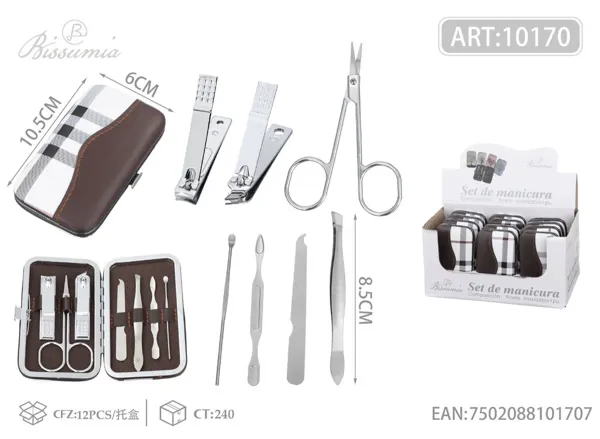 Set de 7 piezas de cortaúñas con caja