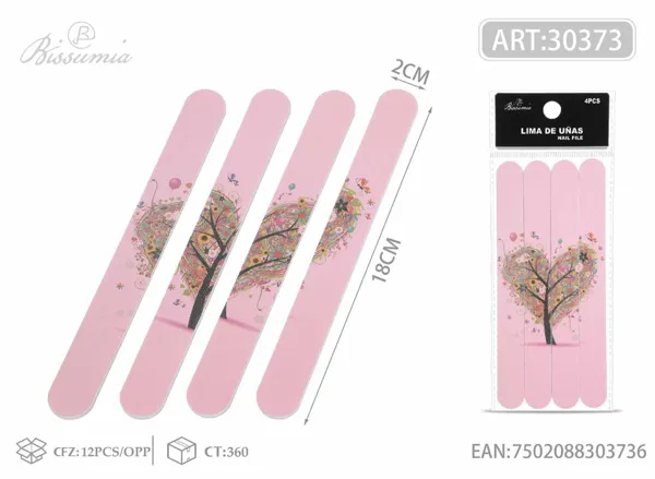 Limas de lija en forma de árbol de amor 4 piezas/caja