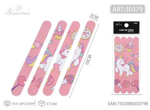 Limas de lija en forma de unicornio 4 piezas/caja No.1
