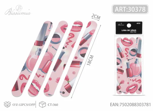 Limas de lija en forma de lápiz labial 4 piezas/caja