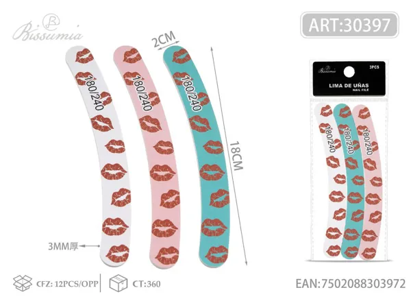 Lima con forma de labios curva 180/240 3pzas