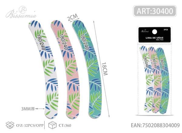 Lima con forma de hoja curva 180/240 3pzas