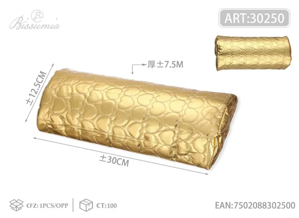 Almohadilla para mano de PU en forma de corazón dorado