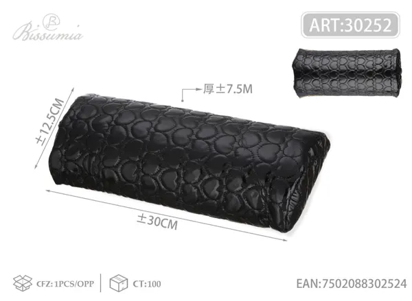 Almohadilla para mano de PU en forma de corazón negro