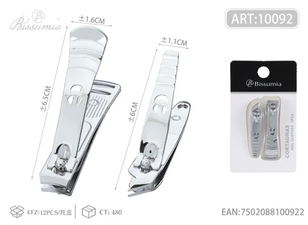 Tijeras de uñas con sonrisa pequeña cromada + punta inclinada