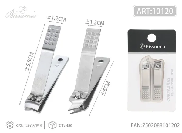 acero inoxidable pequeño punta cuadrada + punta inclinada 2PCS