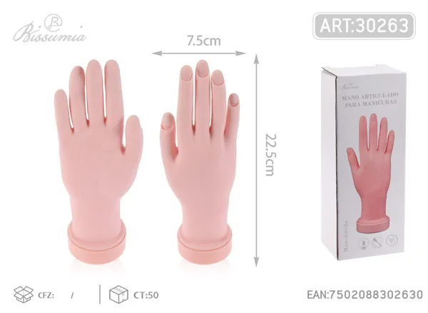 Mano articulado para manicuras