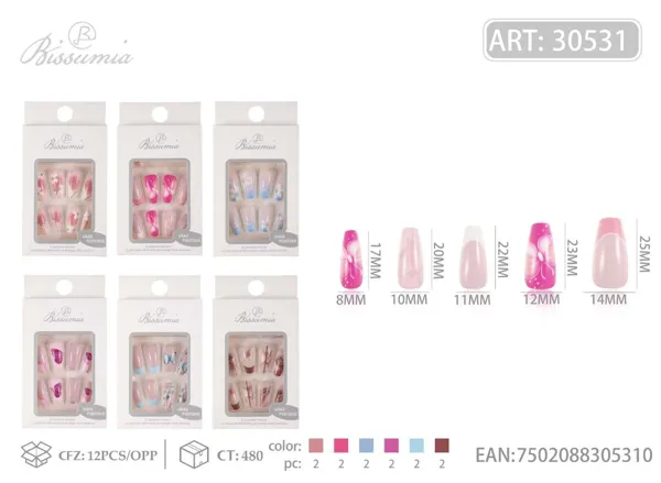 uñas postizas de manicura 12pcs/tarjeta 13#
