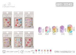 uñas postizas infantiles de manicura 12pcs/tarjeta 1#