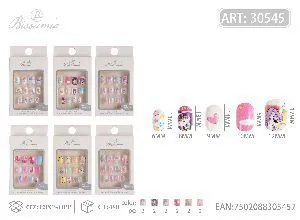 uñas postizas infantiles de manicura 12pcs/tarjeta 3#