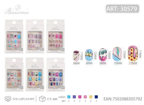 Uñas para niños 12pcs/caja No.1
