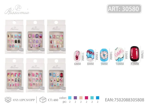 Uñas para niños 12pcs/caja No.2
