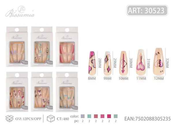Uñas postizas 12pcs/paquete No.5