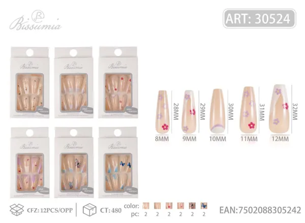 Uñas postizas 12pcs/paquete No.6