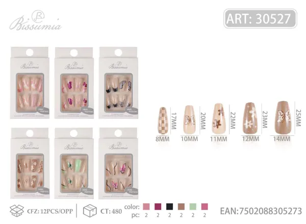 Uñas postizas 12pcs/paquete No.9