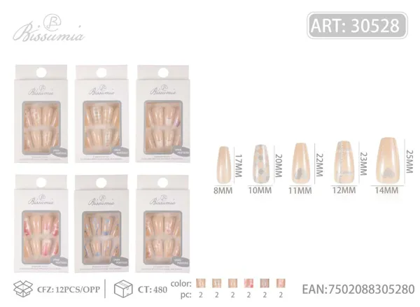 Uñas postizas 12pcs/paquete No.10