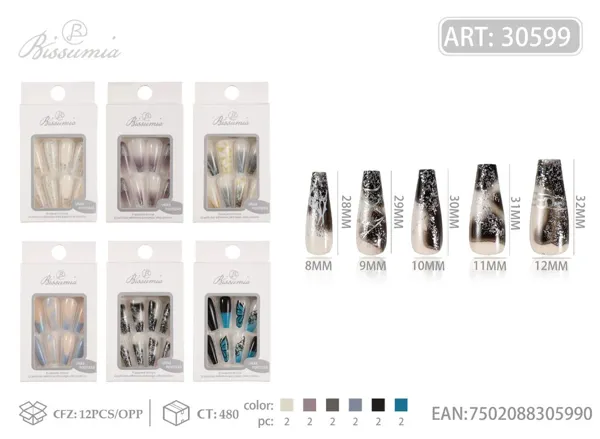 Uñas para adultos 12pcs/caja No.8