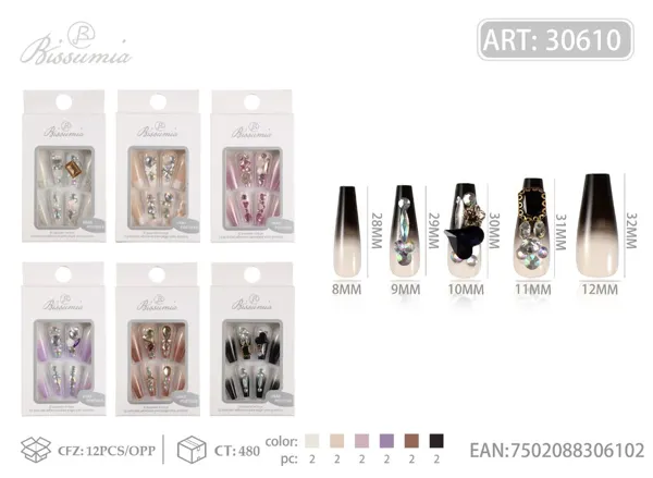 Uñas para adultos de alta calidad 12pcs/caja No.1