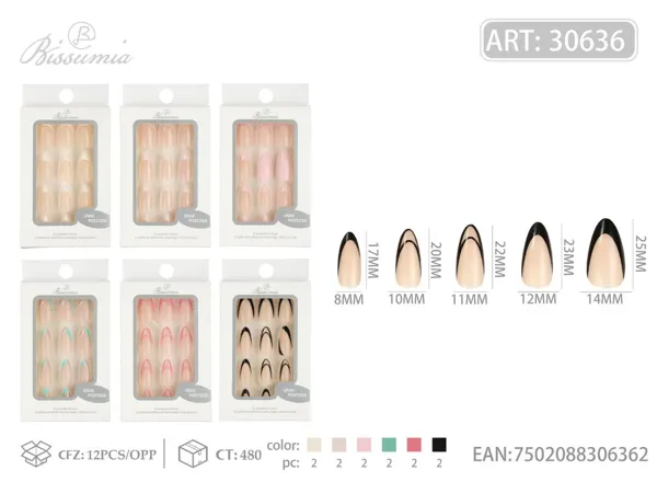 Uñas para adultos 12pcs/caja No.4