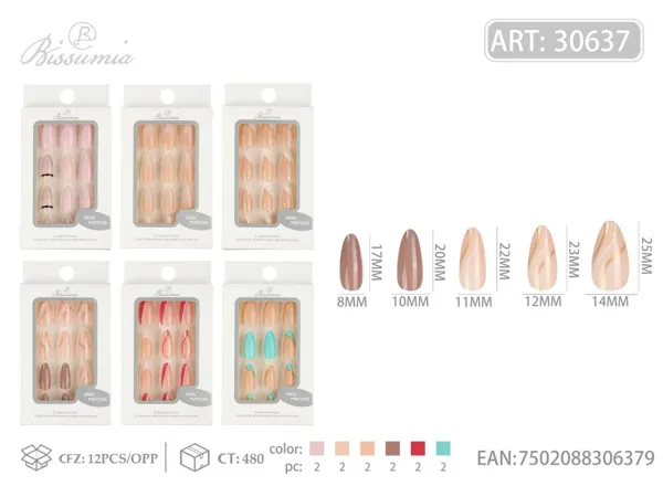 Uñas para adultos 12pcs/caja No.5