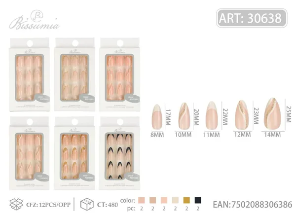 Uñas para adultos 12pcs/caja No.6