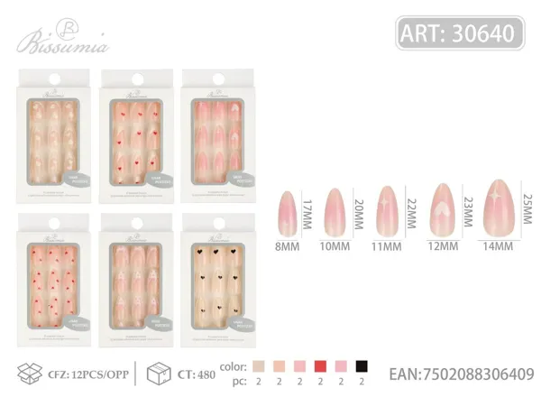 Uñas para adultos 12pcs/caja No.8