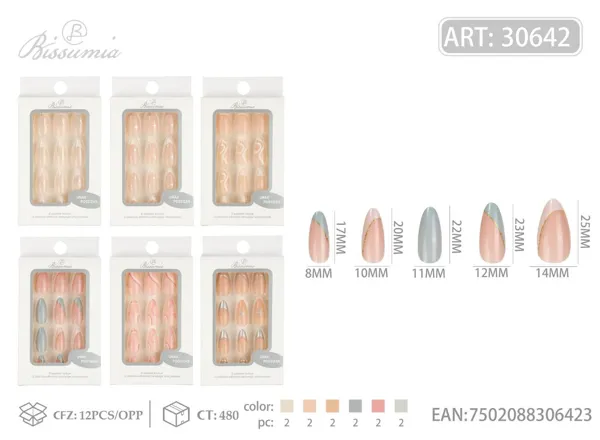 Uñas para adultos 12pcs/caja No.10