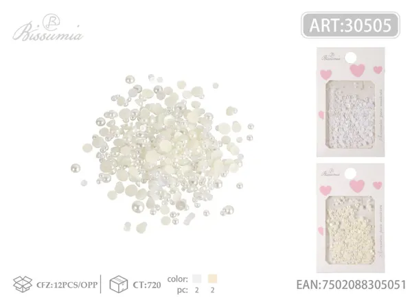 Adornos para uñas con perlas