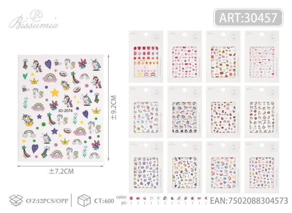 Pegatinas para uñas de dibujos animados