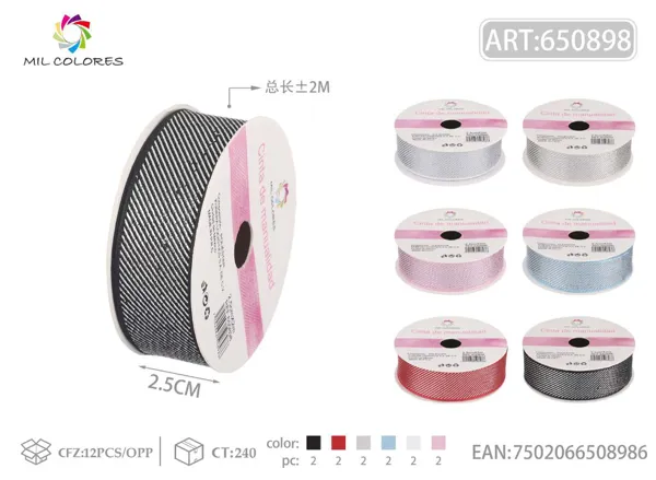 Cinta tejida de sarga 2.5cm*2m