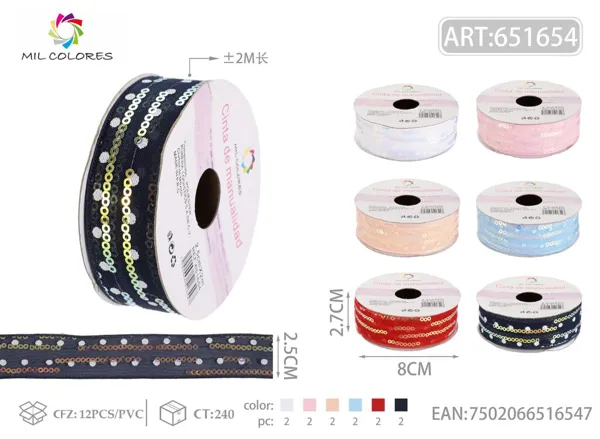 Cinta con lentejuelas 2.5cn*2m