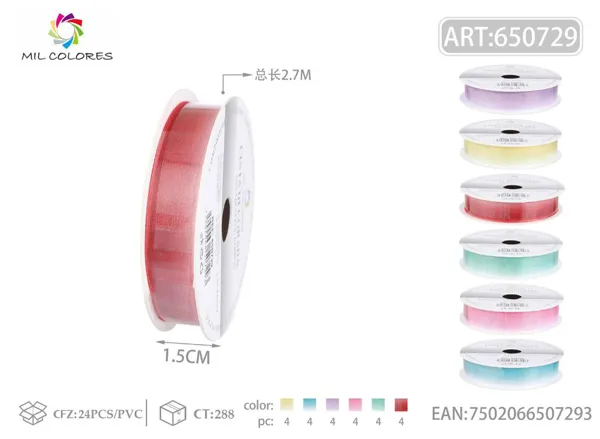 Cinta de gasa estampada 1.5cm*3Y-2.7m degradado